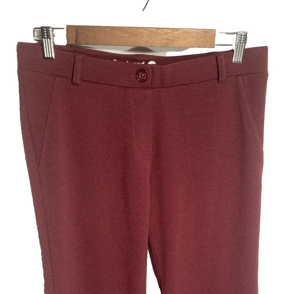 BETABRAND maroon textured straight leg pull on pants M - Picture 3 of 9